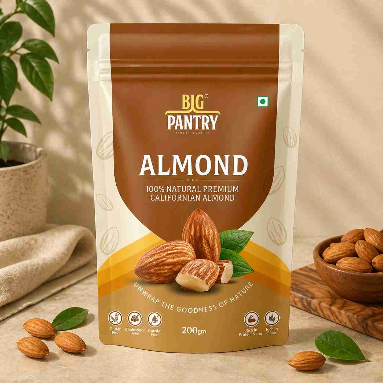 Big Pantry California Almonds pouch, front view